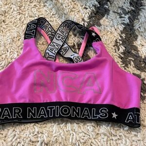 Varsity Pink Sports Bra